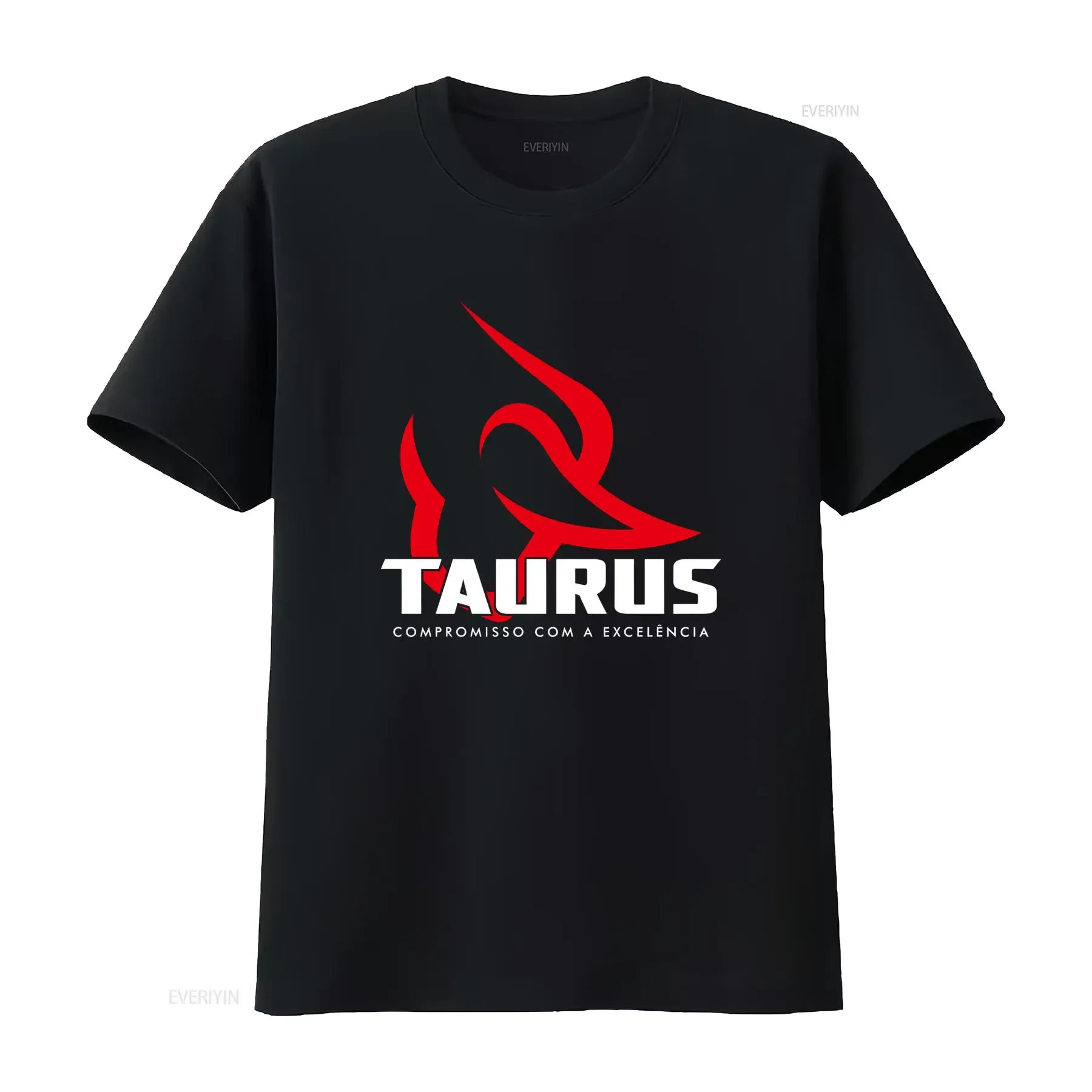Taurus Guns Firearms Herren-T-Shirt in Schwarz mit kräftigem rotem Logo-Print, Größen S 5XL, Vintage-Waschung, grafischer Druck, stilvolle Streetwear für Herren