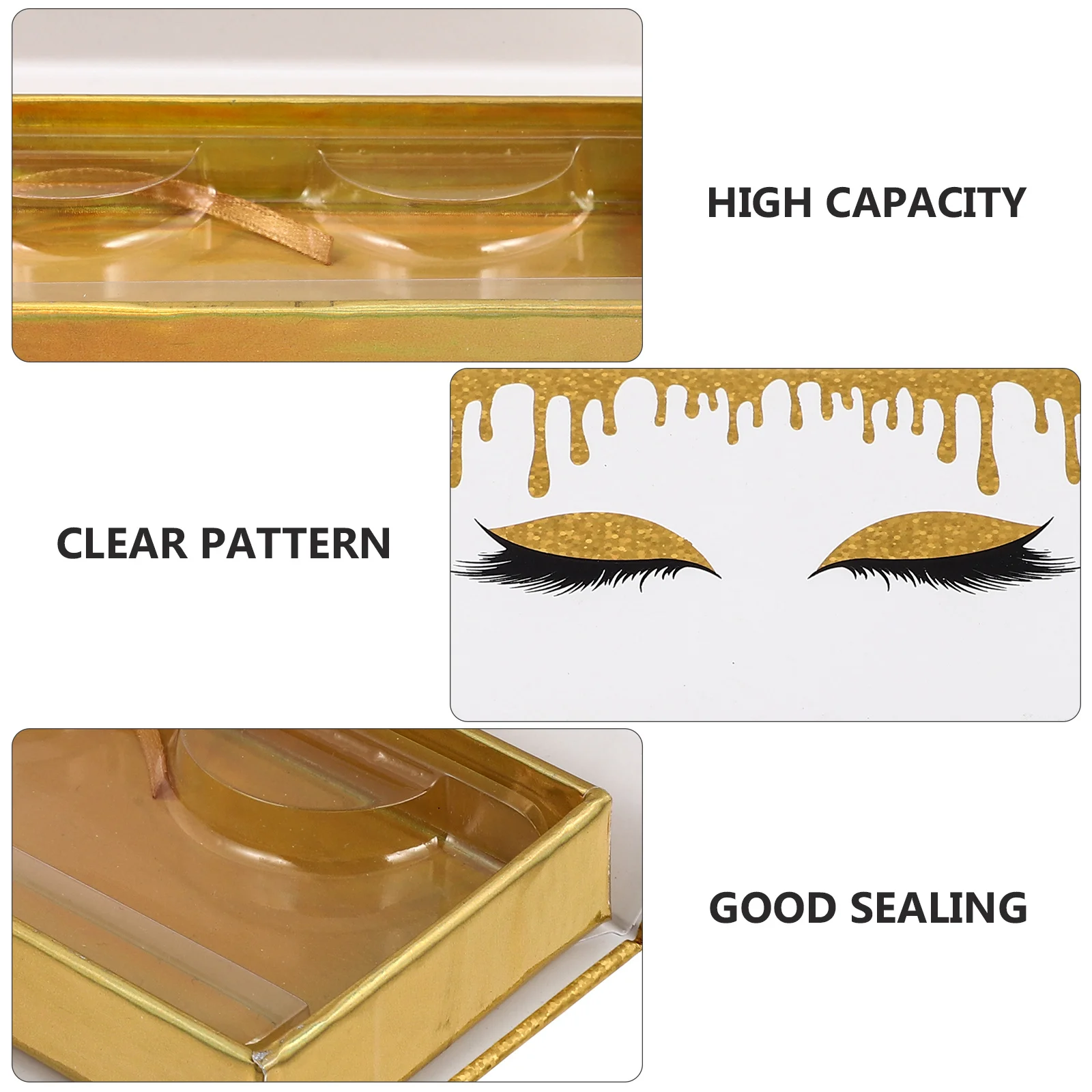 2-teiliges Etui für gefälschte Wimpern, leere Boxen, Organizer, falsche Verpackung, Aufbewahrungsstreifen-Halter