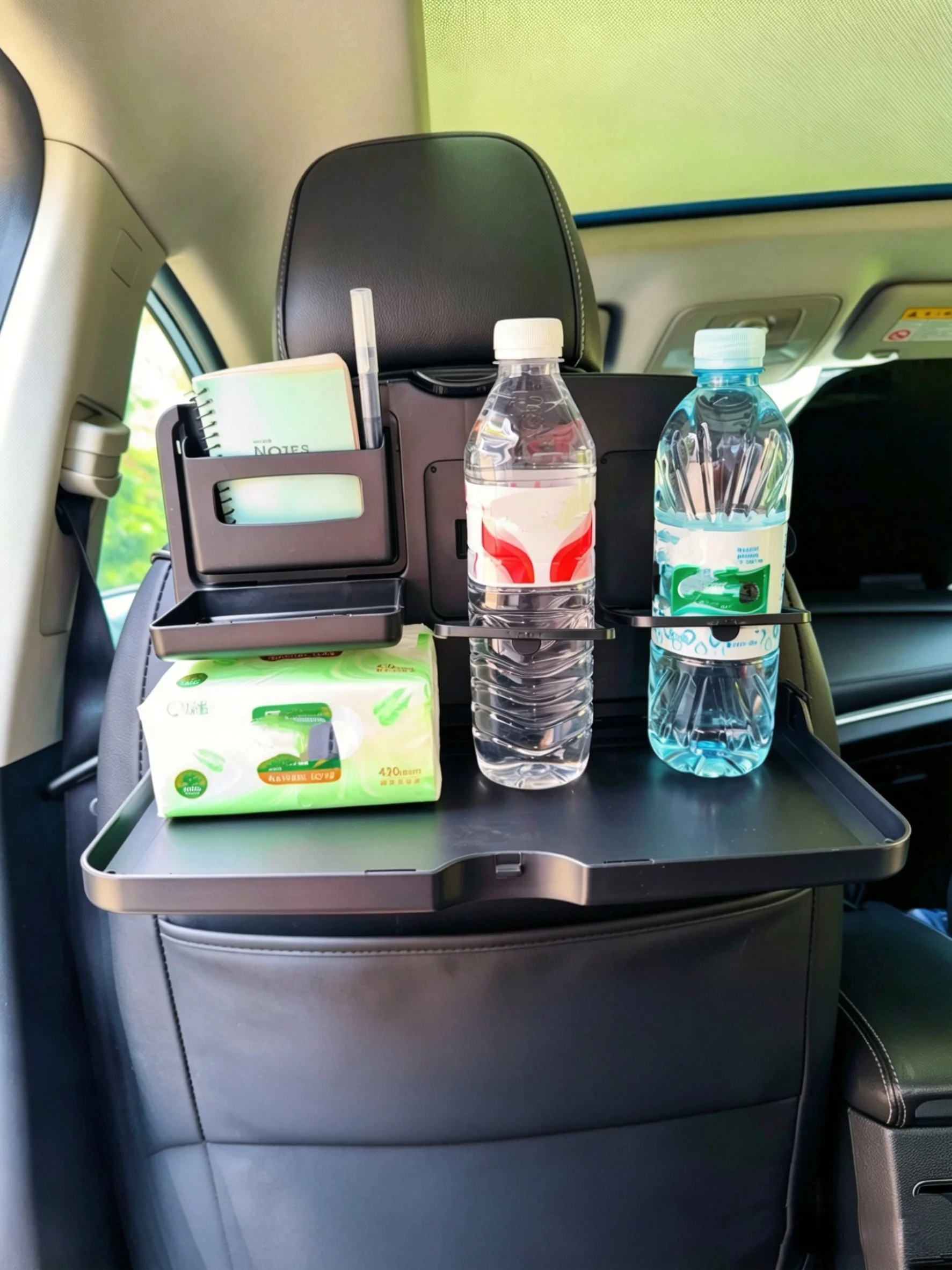 Car Back Seat Food Tray with Phone & Cup Holder - Multi-Functional Dining Table Auto Interior Storage Accessory view 4