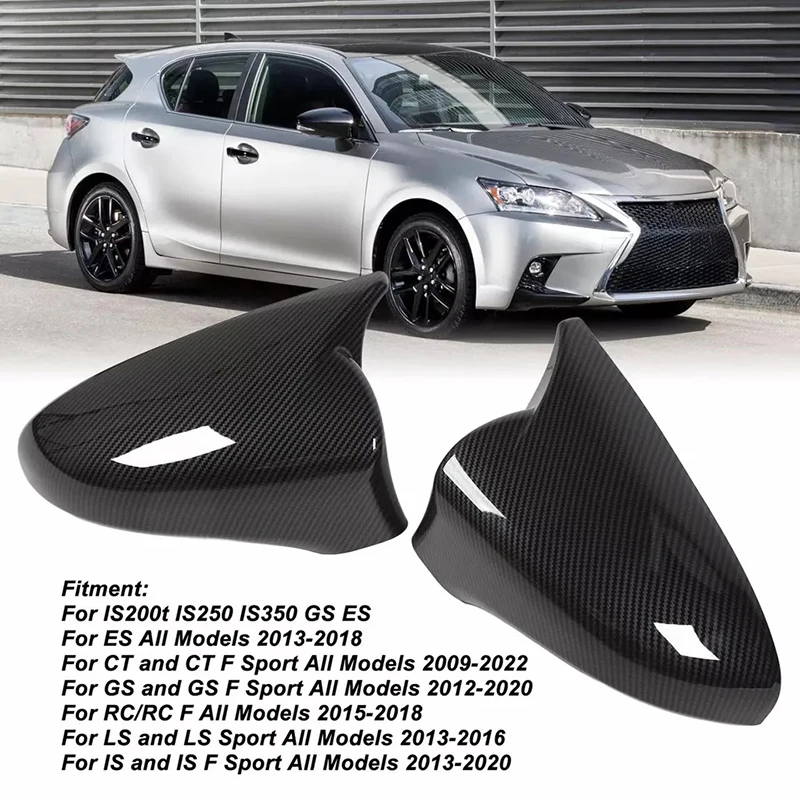 Carbon Fiber Rearview Mirror Covers For LEXUS GS GSF ES RC RCF LS M Style 2013-2020 Car Side Rear View Mirror Cover Caps