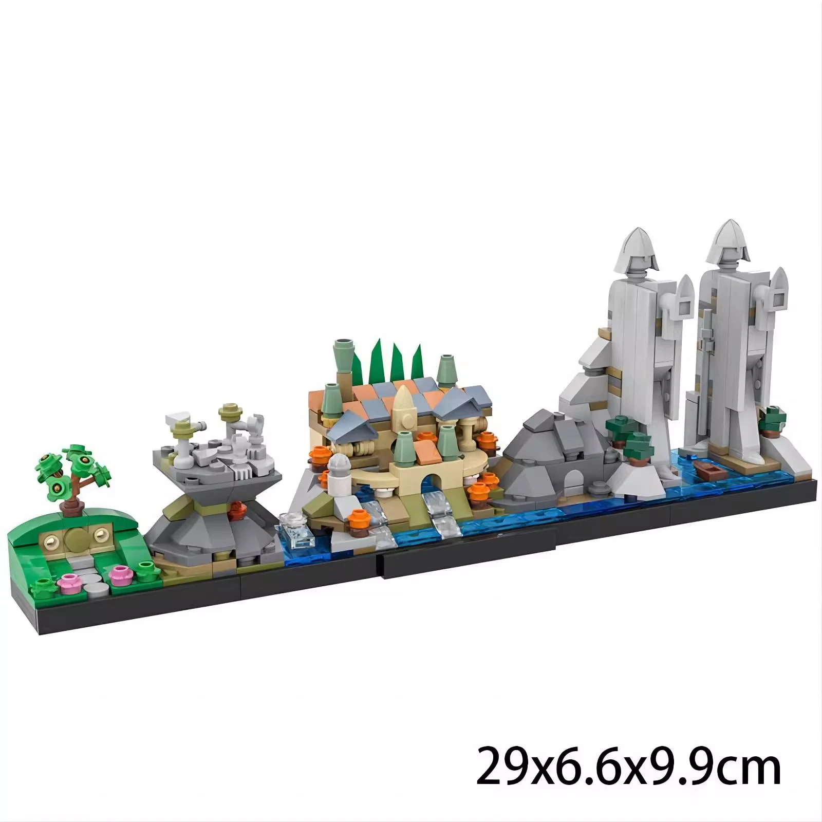 MOC Klassieke Film De Fellowship Skyline Bouwstenen Micro Minas Tirith Stad Architectuur Model Volwassen Gebouw Speelgoed Kerstcadeau