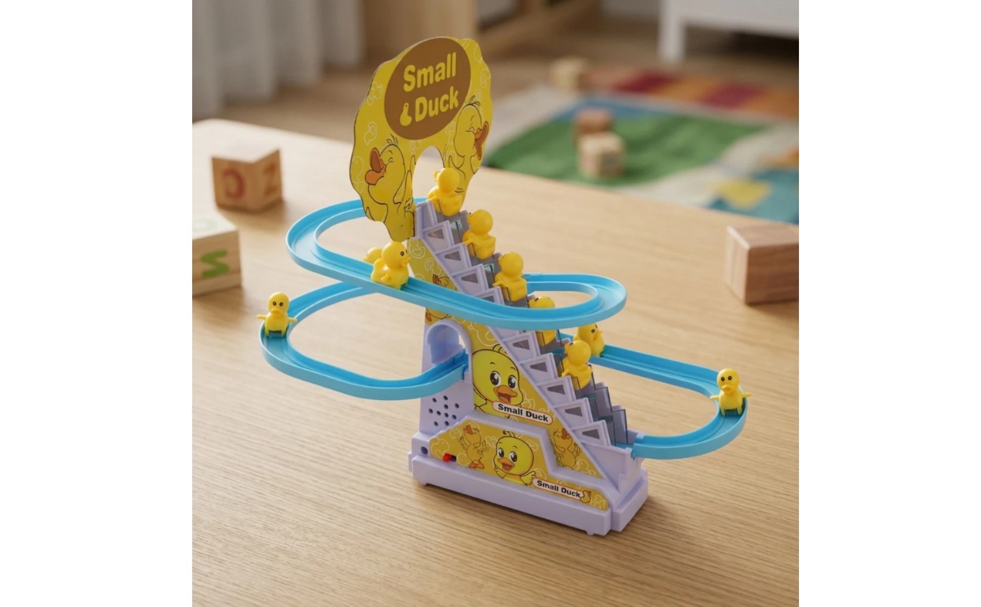 Electric Duck Climbing Stairs Toy Interactive Duck Climbing Stairs Toy Playset Flashing Funny for Toddlers, Playroom, Home