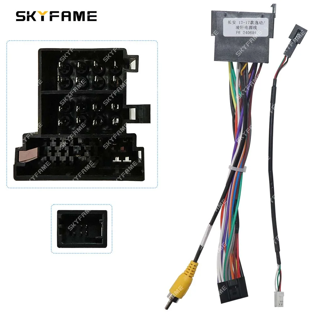 

SKYFAME Car 16pin Wiring Harness Adapter Decode Android Radio Power Cabler For Chana Eado