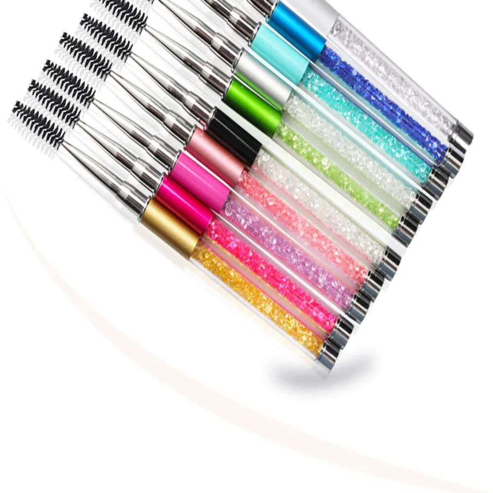 Brosse à Mascara de greffage Radian réglable, peigne rond avec capuchon, brosse à Mascara en spirale, brosse à cils multicolore transparente