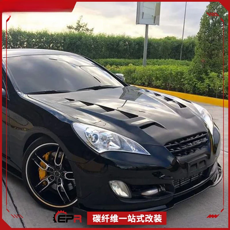 

For Hyundai Genesis Coupe - Carbon Fiber Multi-Hole Engine Hood