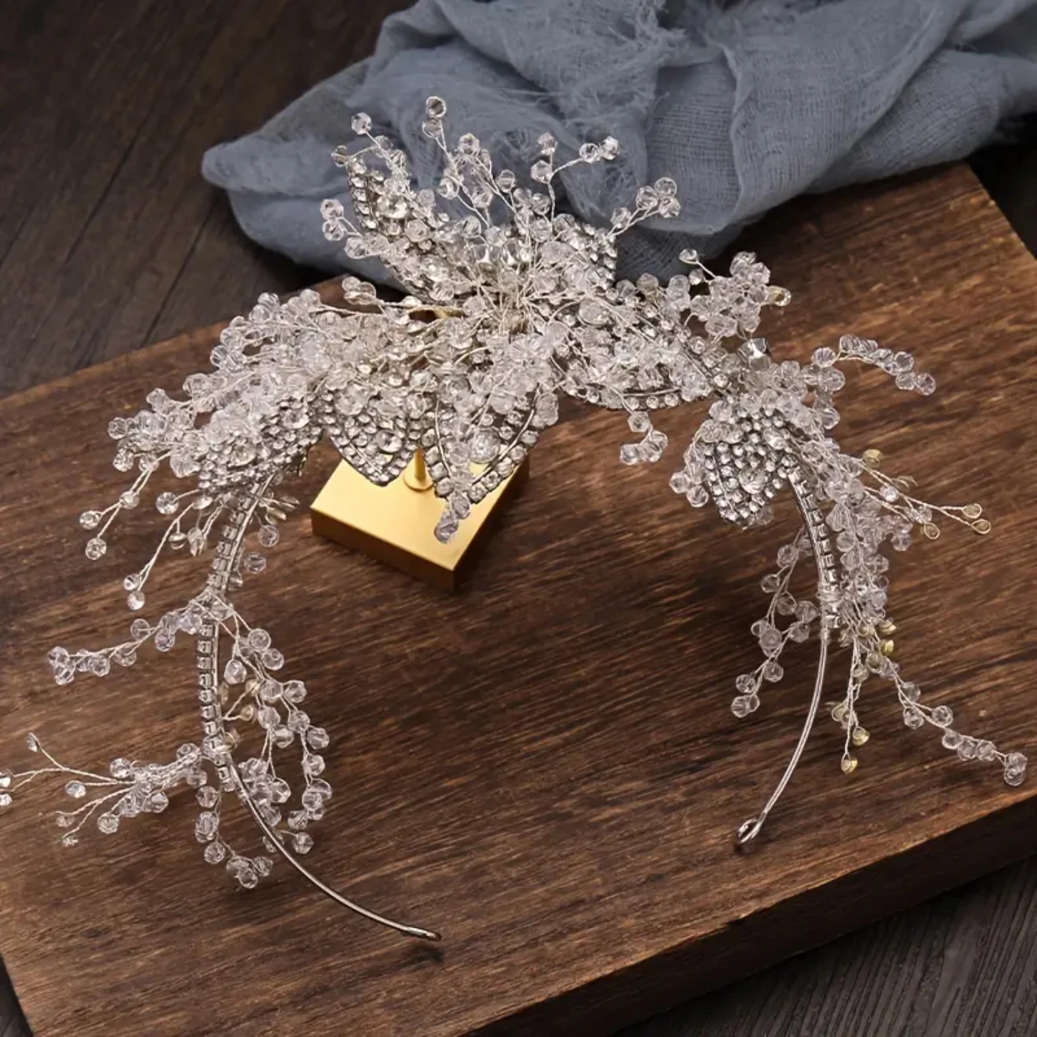 

Handmade Elegant Crystal Rhinestone Wedding Headband - Sweet Bridal Headdress for a Glamorous Look - Hair and Dress Accessories