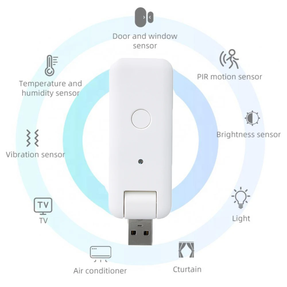 Tuya Zigbee Gateway Portable USB Zigbee 3.0 Hub Smart Device Control Center 180° Foldable Zigbee Gateway Mini Smart Home Control