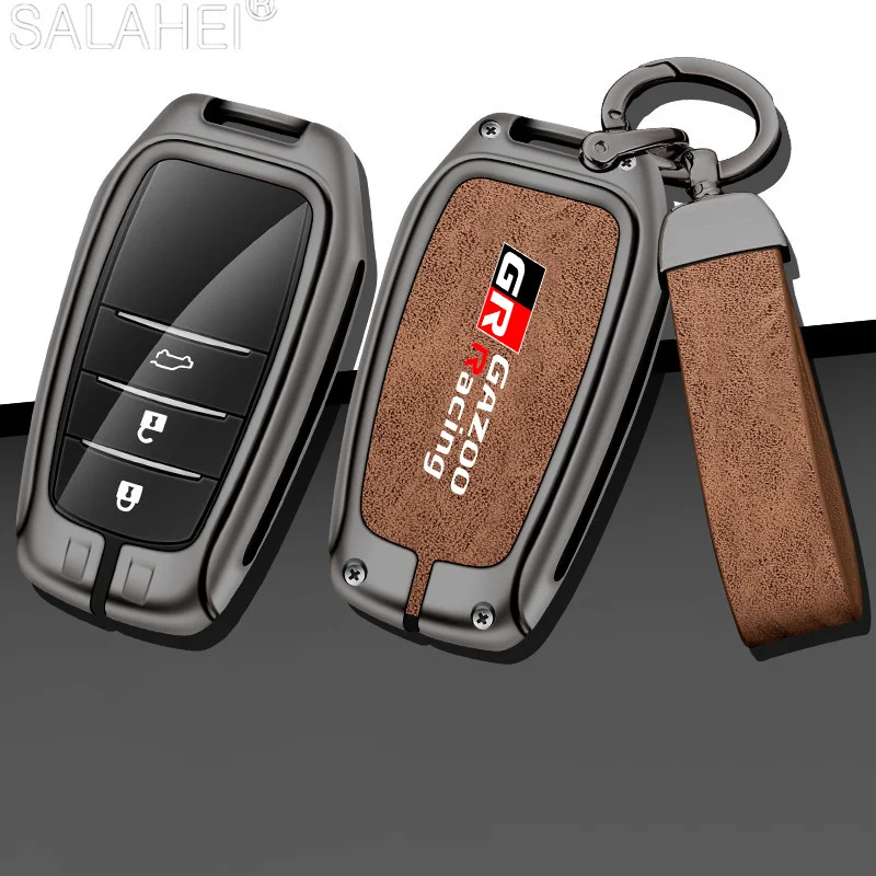 Zinc Alloy Car Key Case Protection Covers Shell For Toyota GR Gazoo Racing GR 86 Supra Yaris RAV4 Prius Corolla C-HR Camry Auris