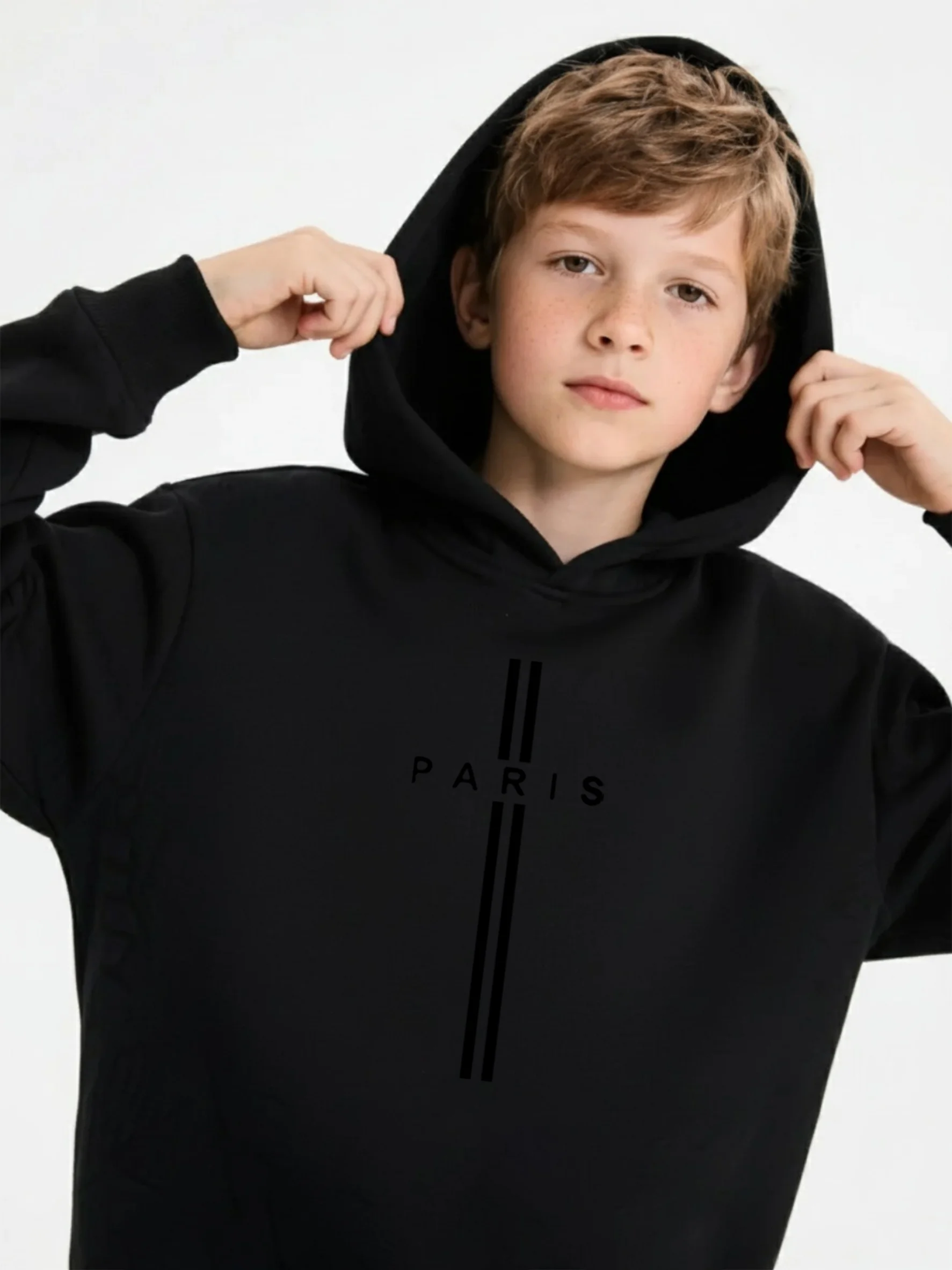 Boys' casual hoodie with 