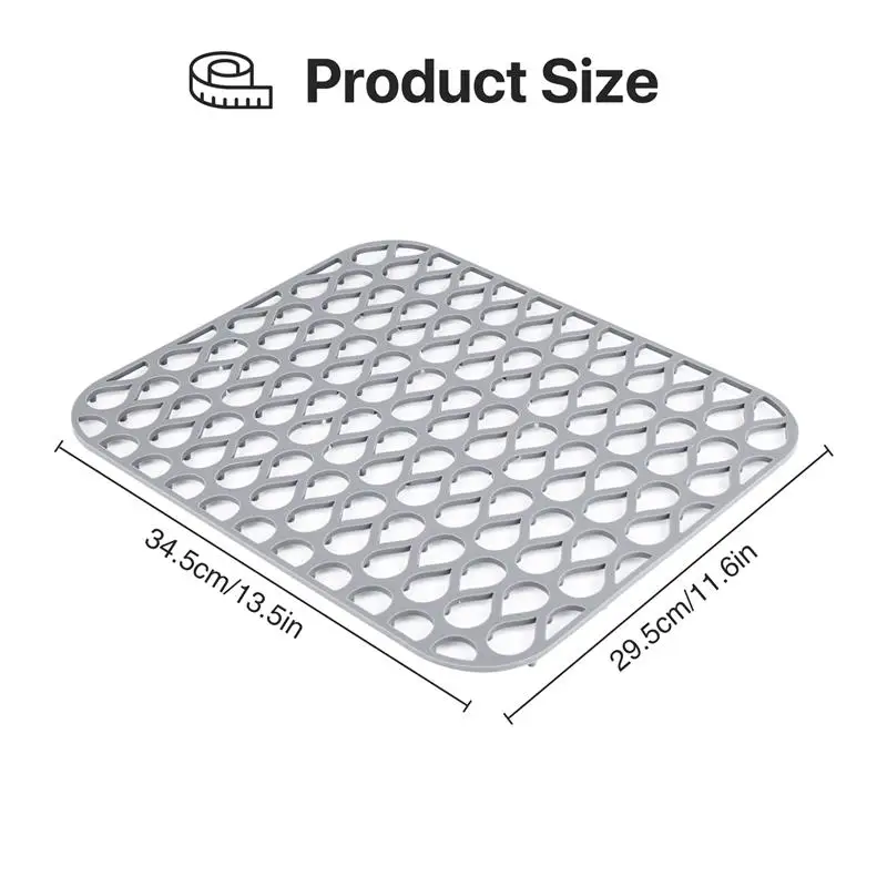 주방 실리콘 싱크대 보호대 매트, 접이식 미끄럼 방지 싱크대, 빠른 건조 배수 조리대 절연 패드, 컷아웃 배수 매트, 2 개