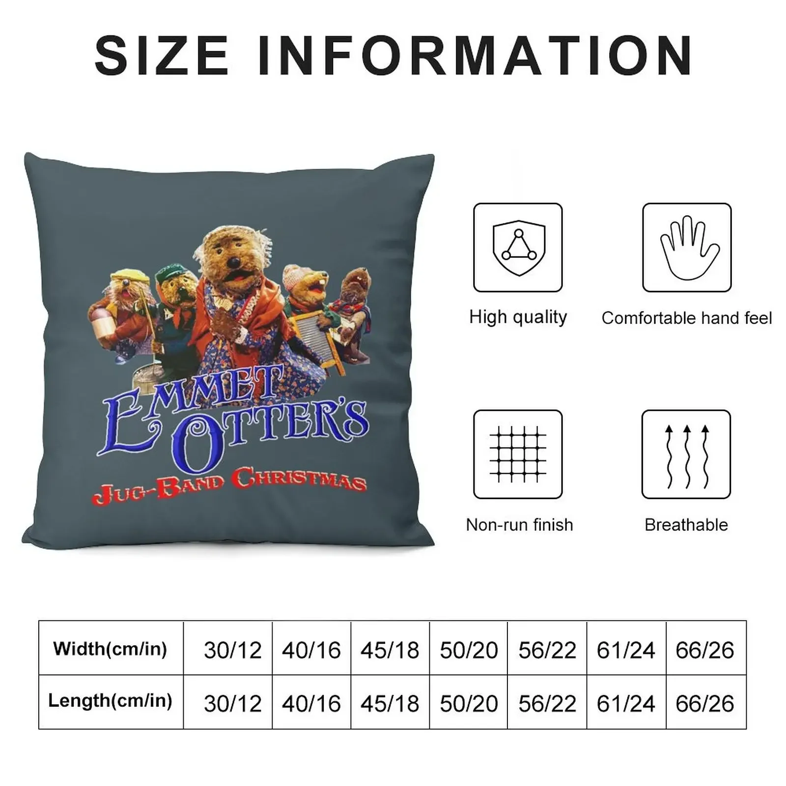 Emmet Otters Jug Band Christmas Throw Pillow bed pillows Christmas Covers pillow