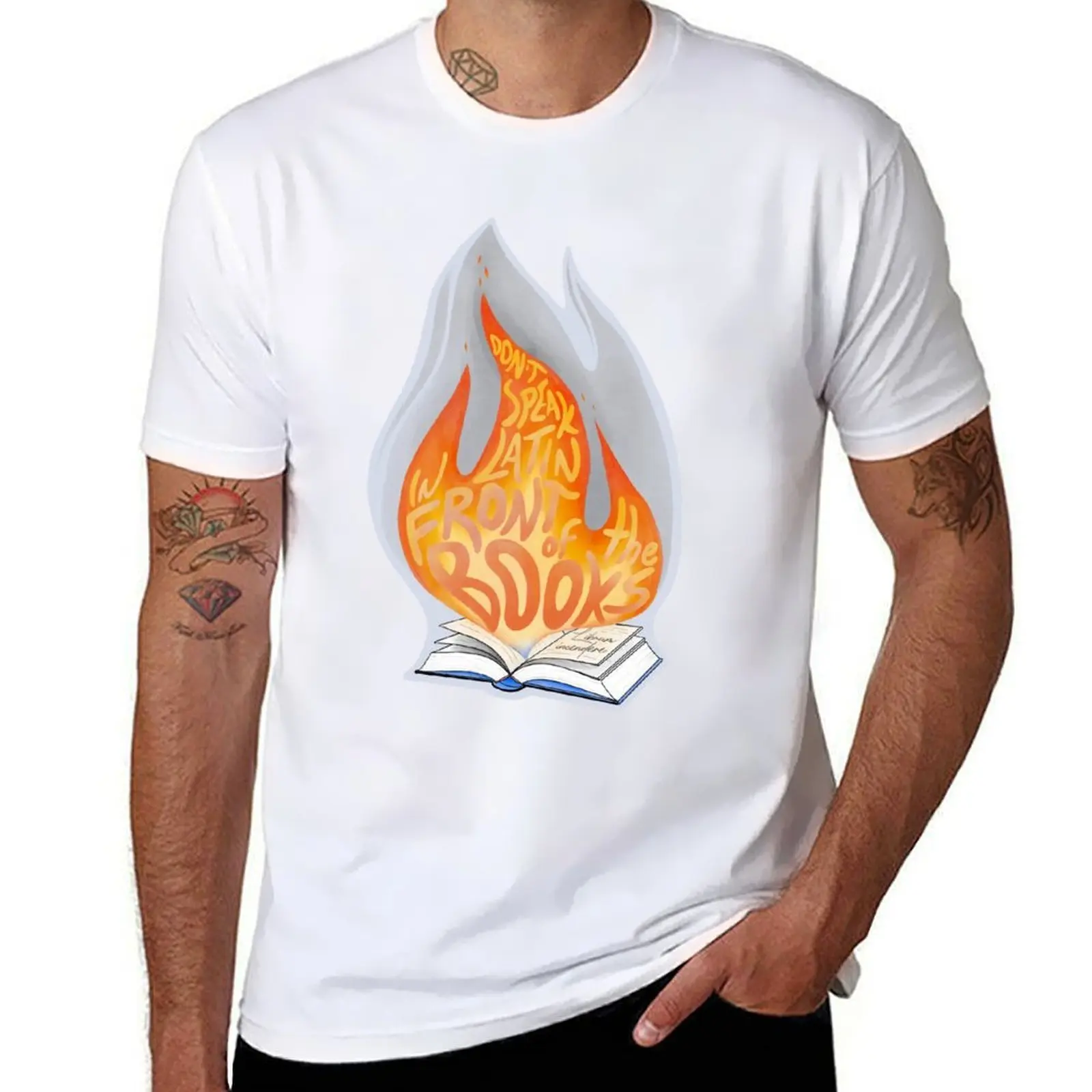 Ne parle pas latin devant les livres T-Shirt t-shirts pour homme pack coton anime t-shirts pour homme T-Shirt
