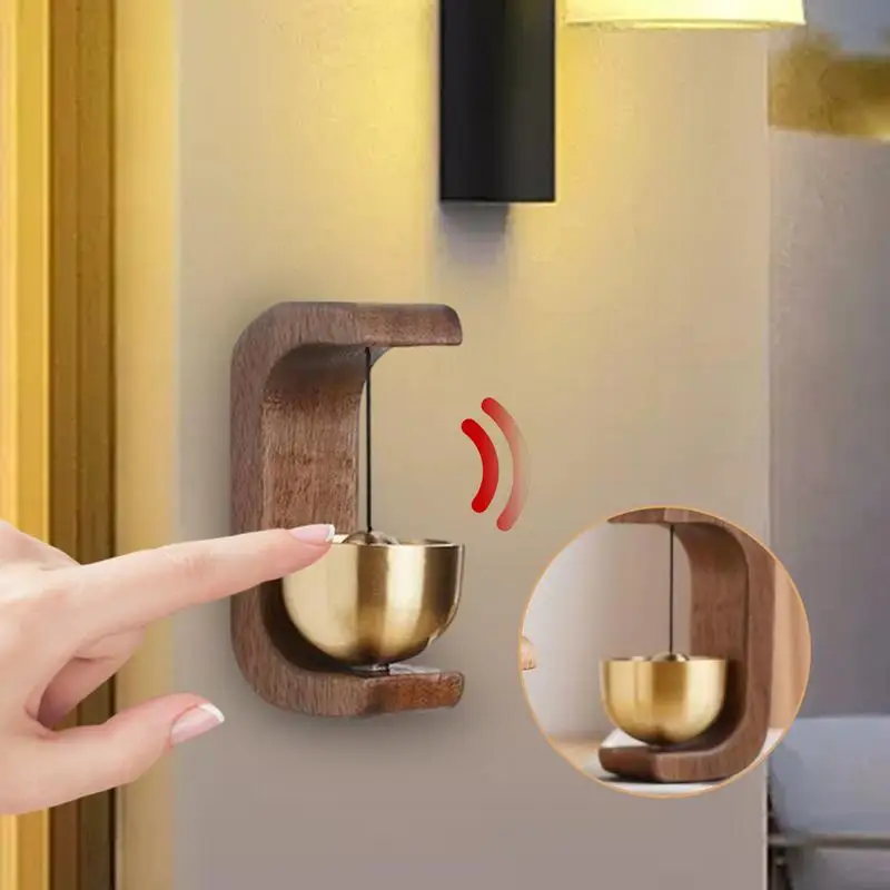 Wooden Door Bell Chime Japanese Loud Magnetic Decorative Door Bell Refrigerator Iron Indoor Ornament Home Store Hanging Doorbell