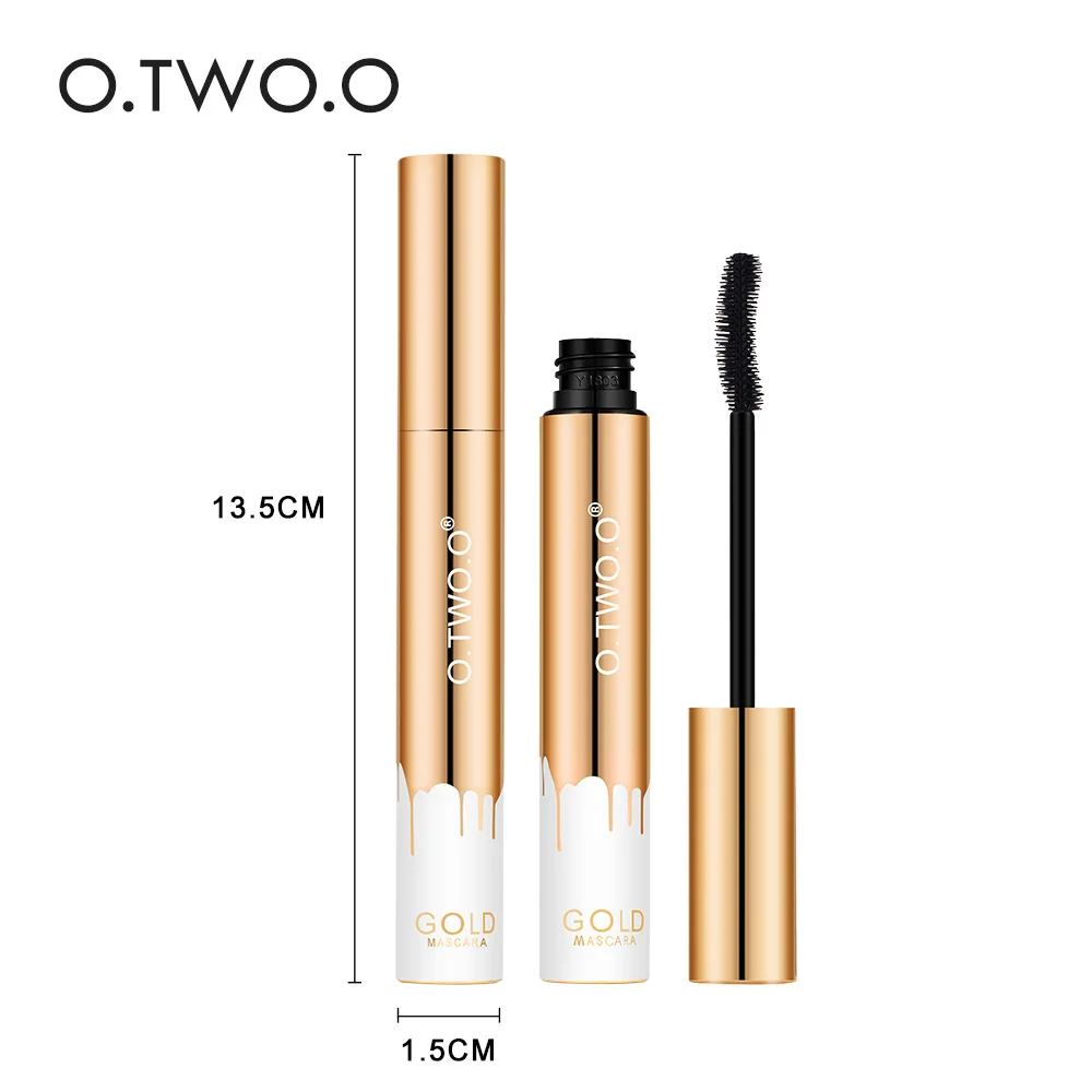 O.TWO.O Gold Thick & Long Mascara Eyelash Styling Curling Mascara Droshipping Black Mascara  Mascara De Pestañas Long Lasting