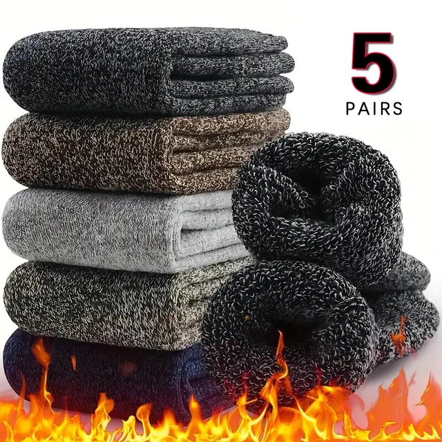 Hot selling Men's autumn  winter socks solid warm long socks with thick towel sole heating socks cold Uggs socks for man gift