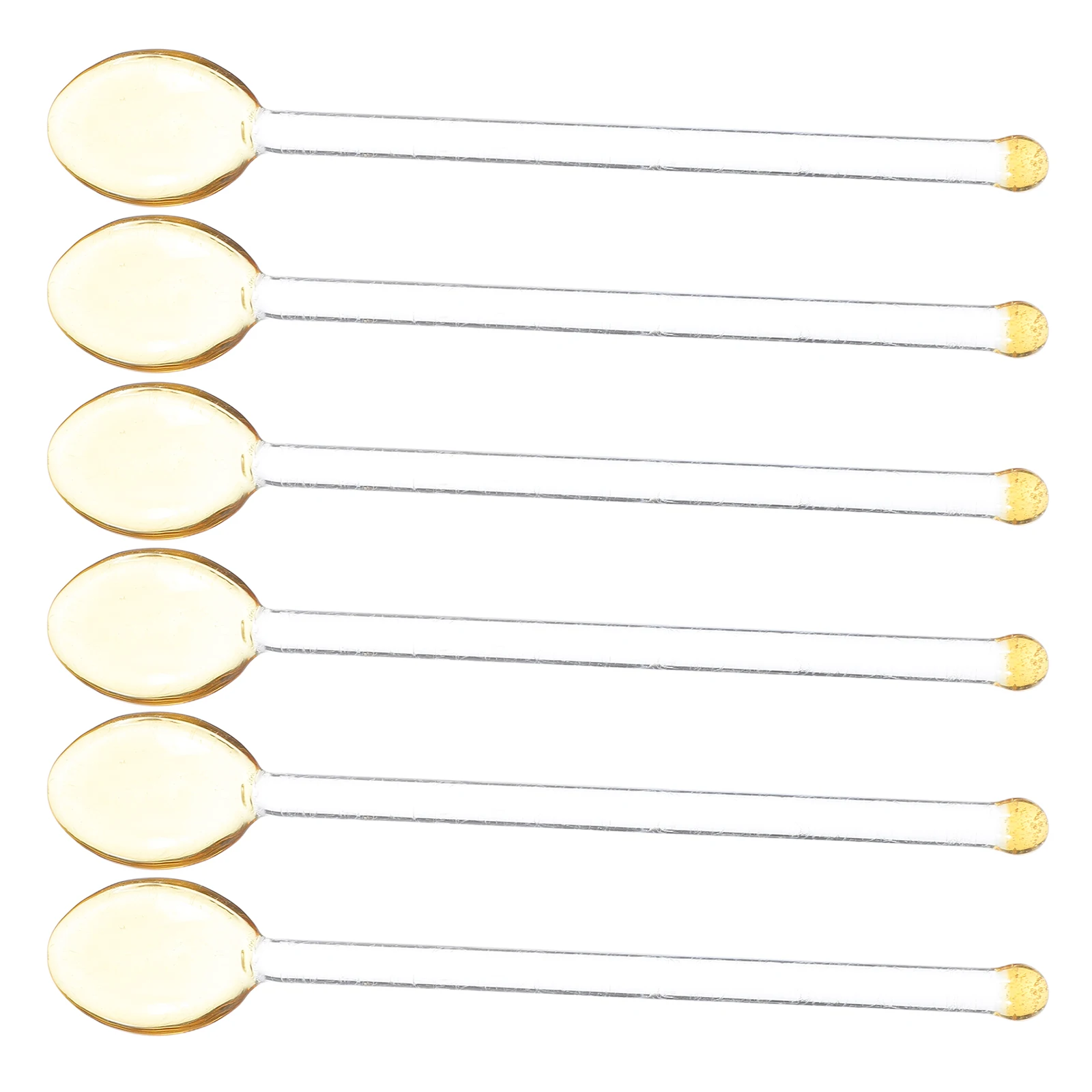 

6Pcs Glass Coffee Spoons Clear Heat Resistant Stirring Sticks for Tea Latte Ice Cream Elegant Small Sugar Spoon Beverage