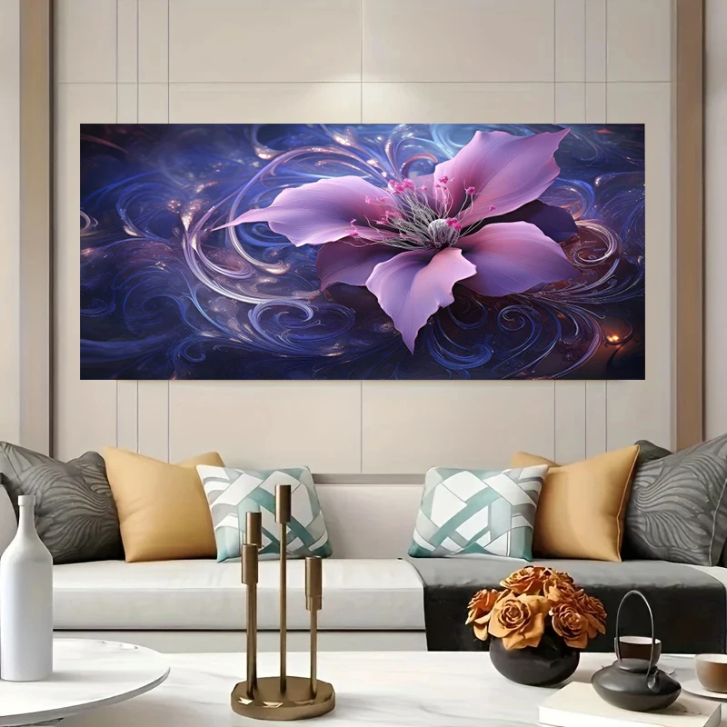 Purple Botanical Flower Poster, Modern Home Decor Gift For Living Room, Bedroom, Office, Elegant Style, Exquisite Art,No Frame