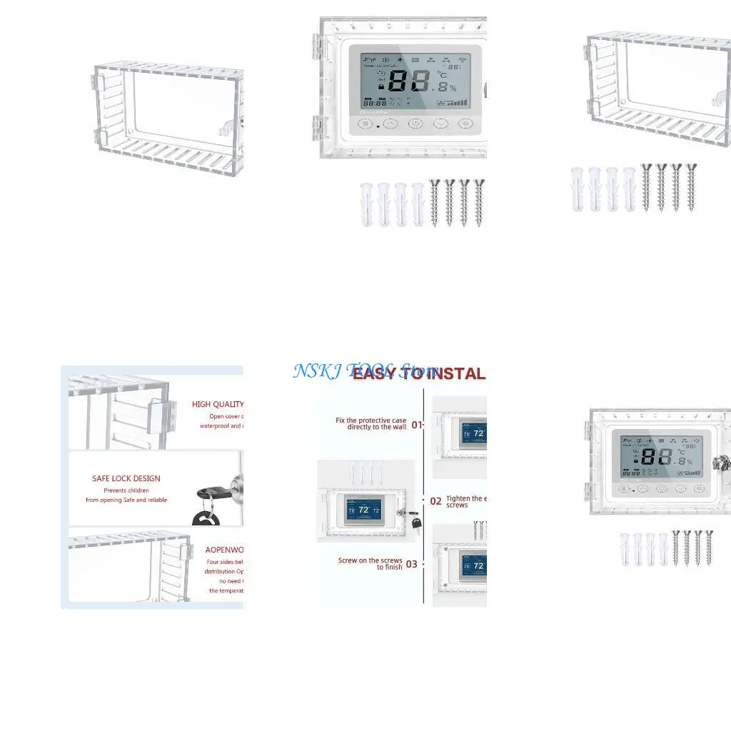 

L8RC Thermostat Lock Box With Transparent Large Thermostat Protector Thermostat Guard Thermostat Cover Box With Lock