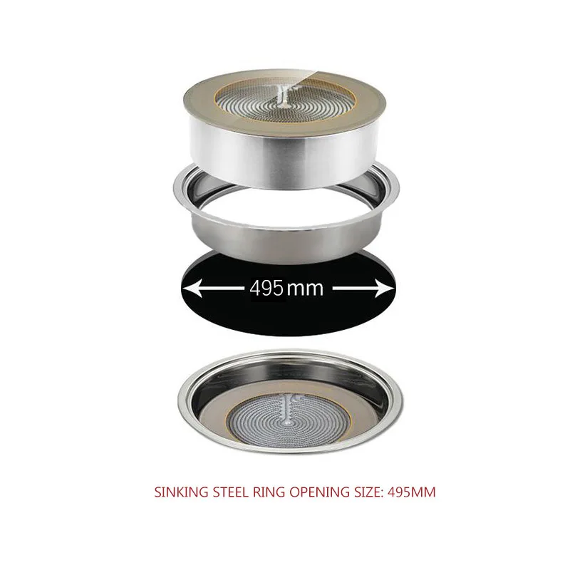 Kompor tanam keramik komersial 5000W, panci masak 1 tungku listrik Hotpot tunggal