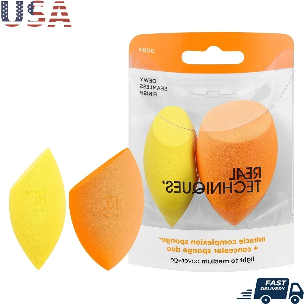 

Miracle Complexion Concealer Sponges Set Makeup Blending Sponges Liquid Cream 3Point Precision Application Reusable Vegan