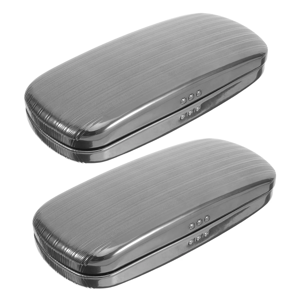 

2 Pcs High-end Sunglasses Box Metal Case Travel Hard Eyeglass Small for Aluminum Miss