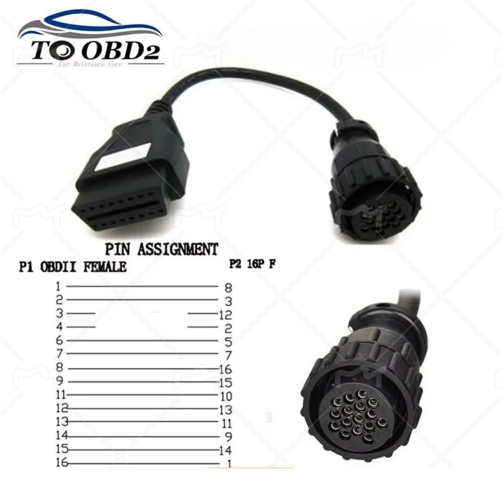 مجموعة أحدث لـ SCANIA 16Pin كابل محول التشخيص لـ Scania 16 Pin إلى Obd2 16 PIN كابل تمديد أنثى لـ Scania #1