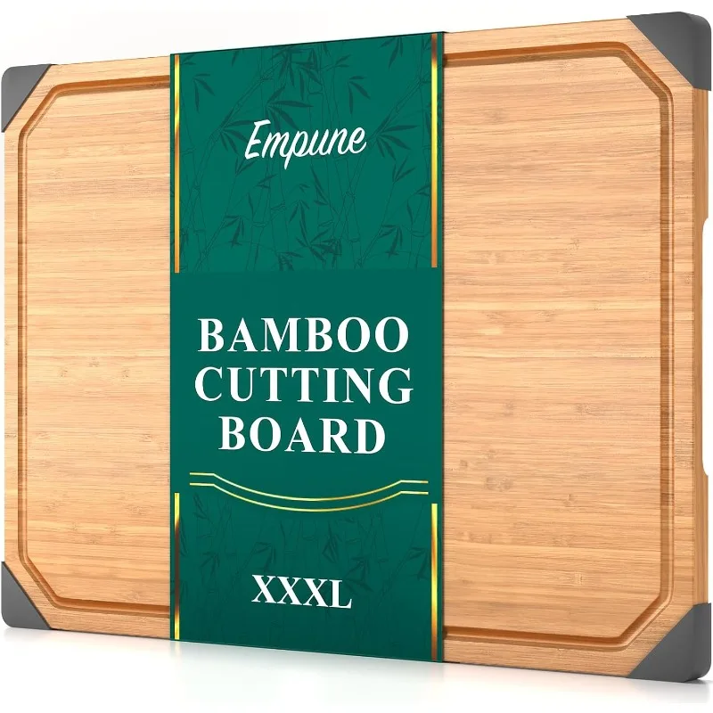 

Bamboo Cutting Board, Empune 24" Wood Cutting Boards for Kitchen with Non-slip Rubber Feet Wooden Chopping Board for Meat and Ve