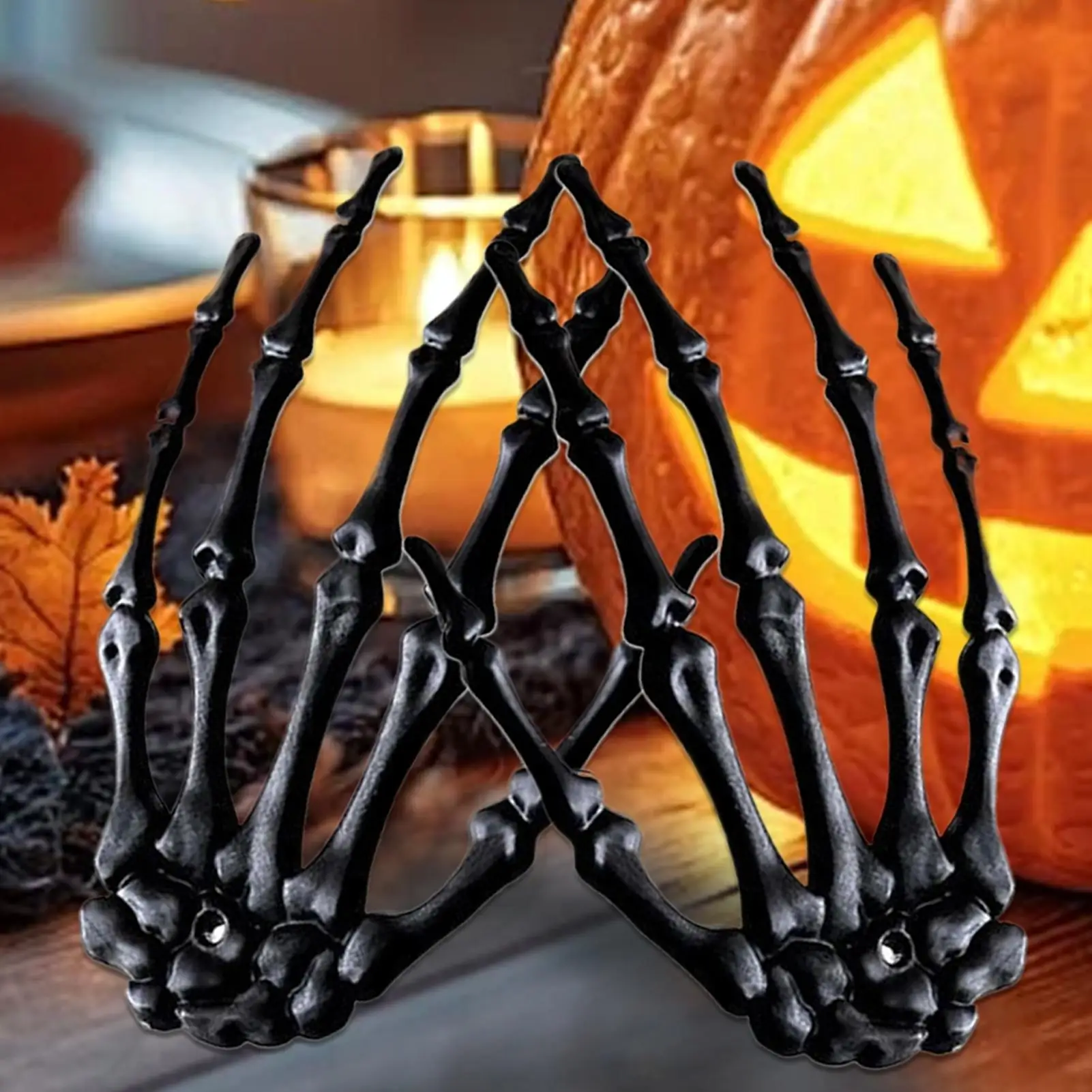 

1 Pairs Halloween Decoration Props Halloween Decoration Realistic Life Size Skeleton Hands Plastic Human Hand Bone Plastic Hands
