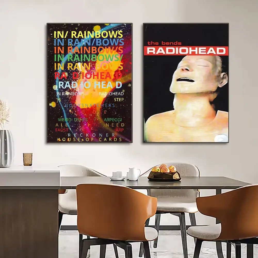 R-Radiohead Band Rainbow Poster HD art sticky wall waterproof home living room bedroom bar aesthetic decoration