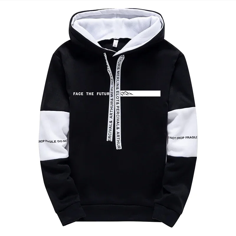 2026 Men's Tracksuit Casual Hooded Sweatshirts Sweatpants Outdoors Sports Jogging Clothes Black White Mix and Match Hoodie Pants view 5