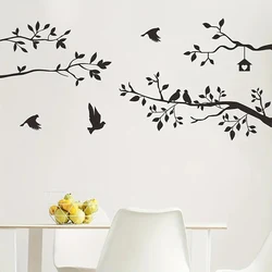 1pc Art Wall Sticker, Branch Bird, Removable Waterproof Vinyl Suitable For Decoration Of Living Room Bedroom