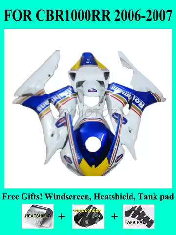 New Fairing kits Fit For Honda CBR1000RR 06 07 White Blue fairings CBR 1000rr 2006 2007 Bodywork parts KM33