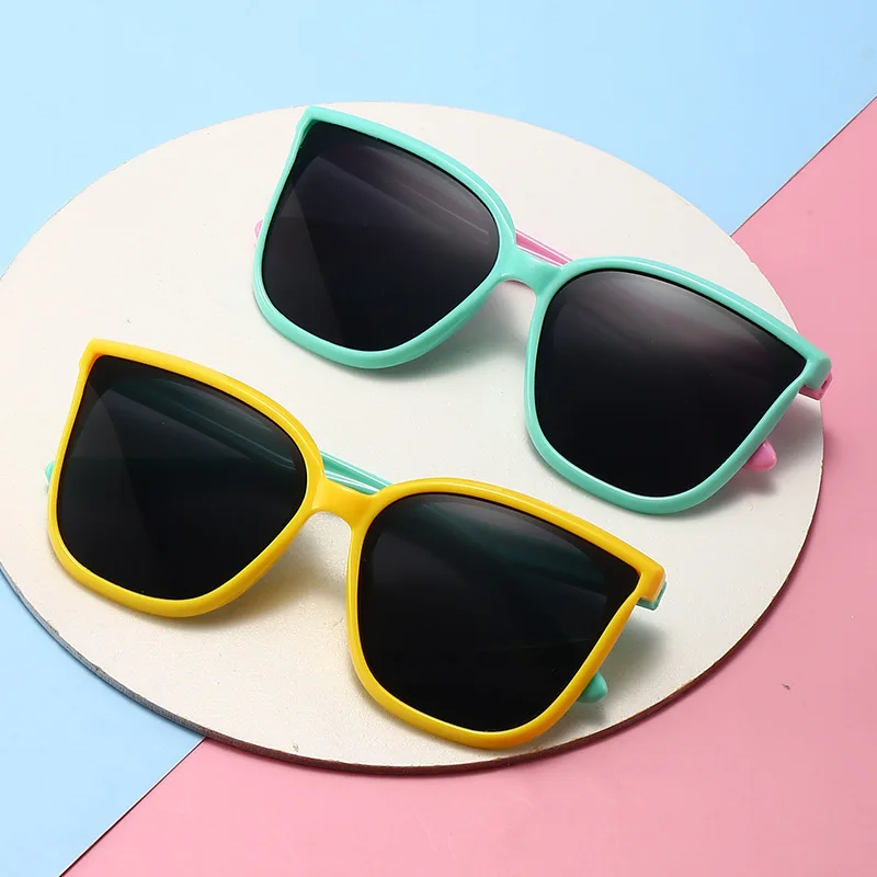Flexible Silicone Kids Sunglasses UV400 Shade Polarized Lens Eyewear Boys Girls Outdoor Cat Eye Goggles Sun Glasses