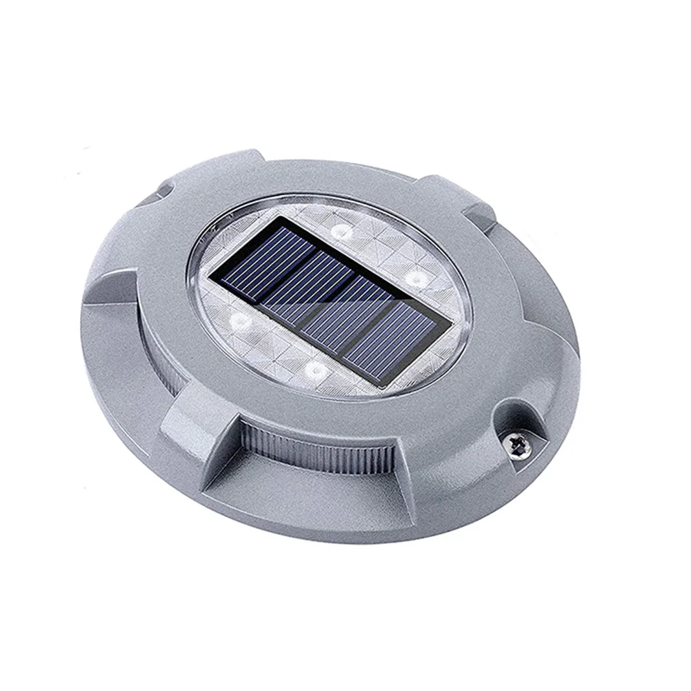 

Solar Led Road Stud Light 4 Led Aluminum Ground Lamp Blue Auto On/Off For Driveway Deck Pathway Outdoor Safety Marker