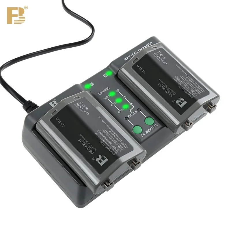 FB EN EL18 Dual Battery Charger for Nikon SLR Digital Camera LP-E19 E4 EL4 AND EL18D EN-EL18a EN-EL18b EN-EL18c MH-33 MH-26