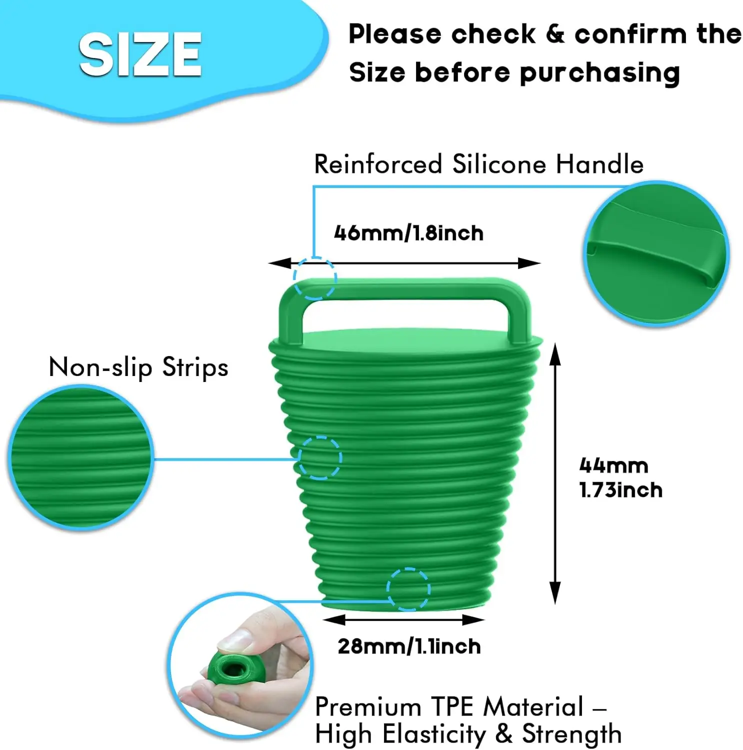 8 Pcs Kayak Scupper Plugs Kit with Silicone Handles 2 Sizes Non-Slip Easy Installation