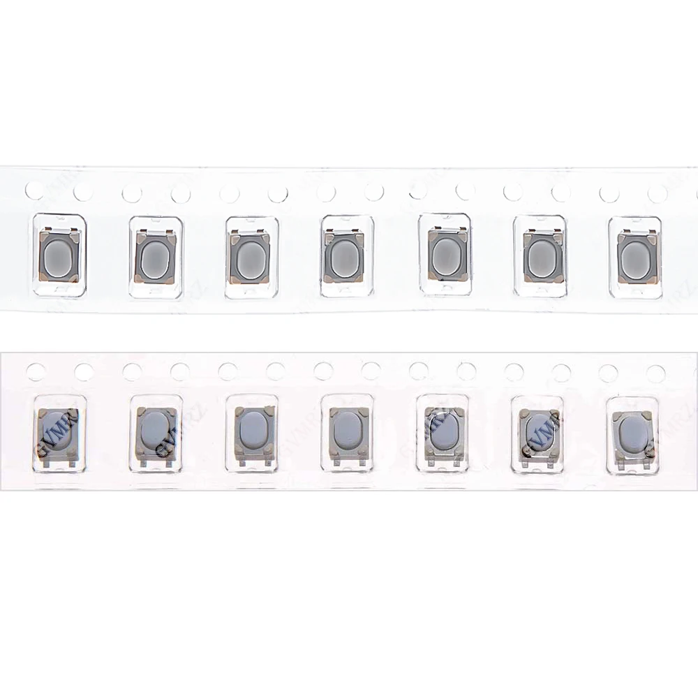 100PCS DC12V 50mA SMD 4Pin 3X4X2.5MM White Tactile Tact Push Button Micro Switch Momentary 3*4*2.5mm Micro Button Tact Switch 4P