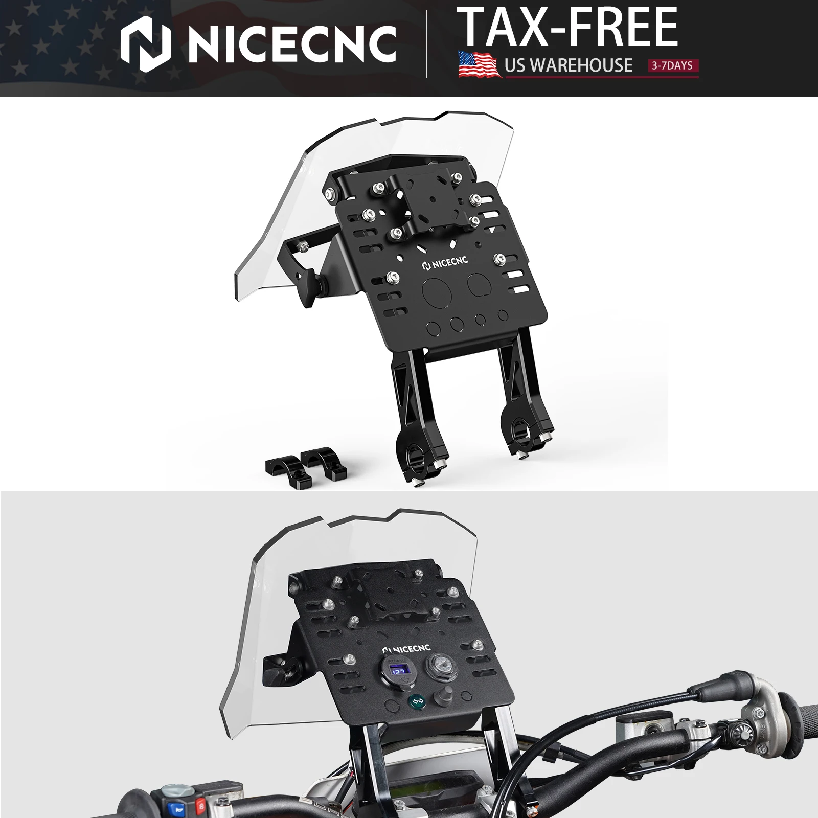 (US Stock) For Honda XR650L XR 650L CR CRF GPS Mount Bracket Mini Fairing Kit For Suzuki DR-Z400 E S SM Yamaha YZ YZF 250 450