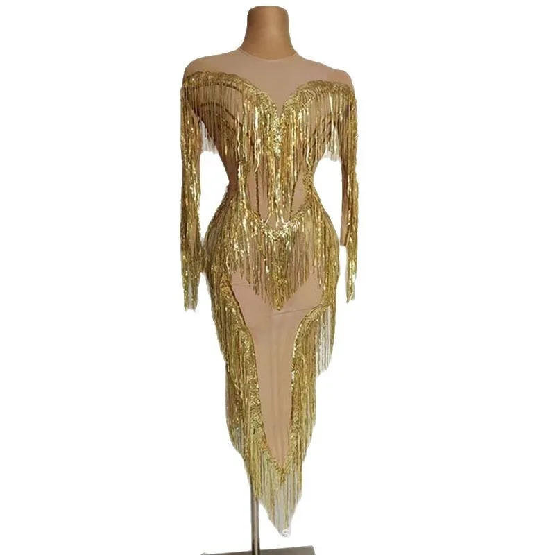 

Роскошное золотое сексуальное платье с кисточками из искусственного мяса, темпераментное платье, коктейльное вечернее платье, модель подиума, Vestidos De Festas Para Casamento