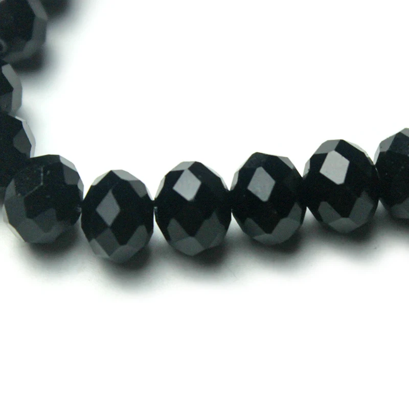 Black Crystal Cut Glass Round Beads Cristal Faceted Transparent Strand Beads Handmade DIY Components For Bracelet Necklace