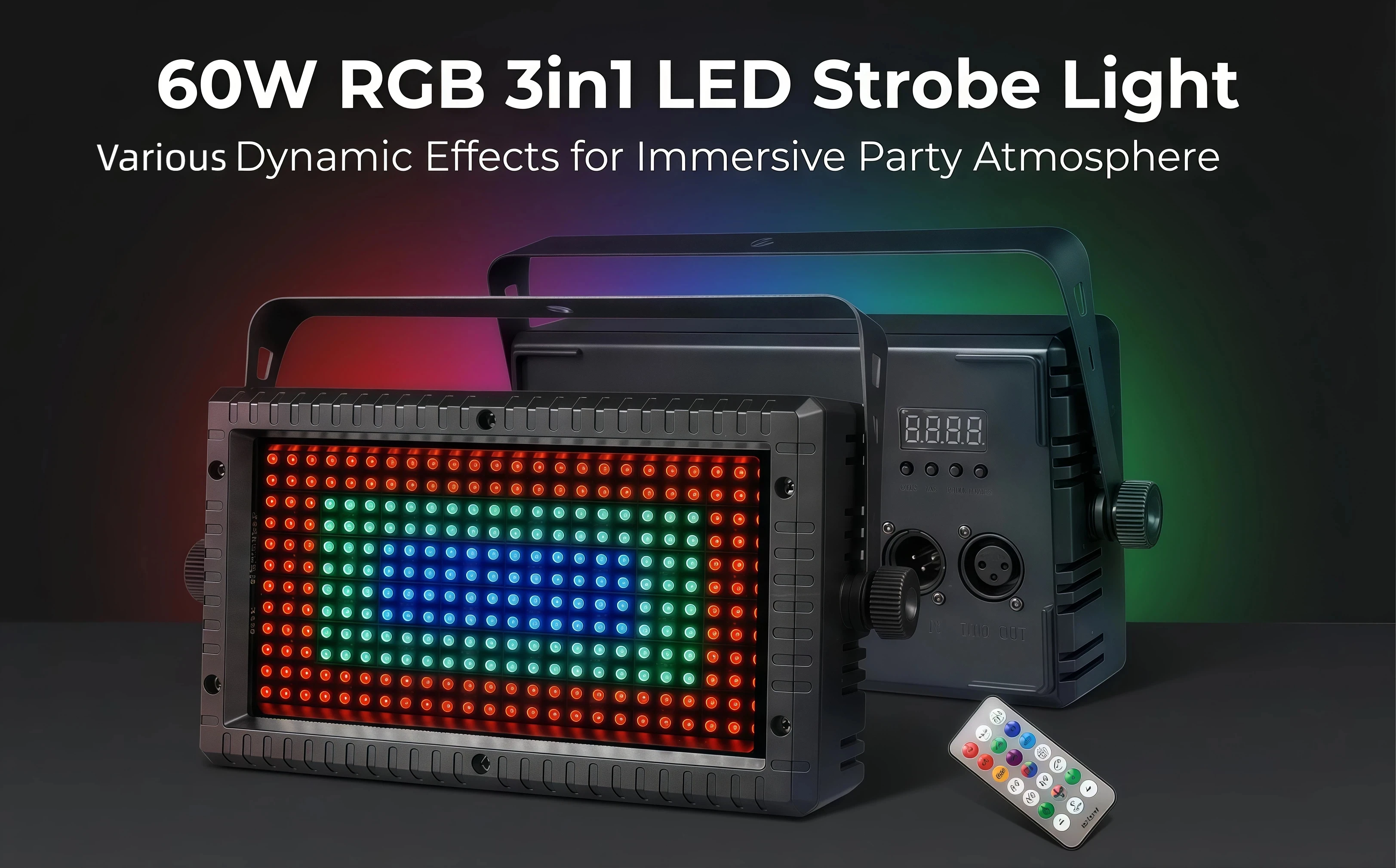 Wireless Control 60W Mni LED Lights Strobe RGB 3in1 Led lights dj48 Zone DMX Super Bright Dj Wash Strobe Stage Lighting Effects