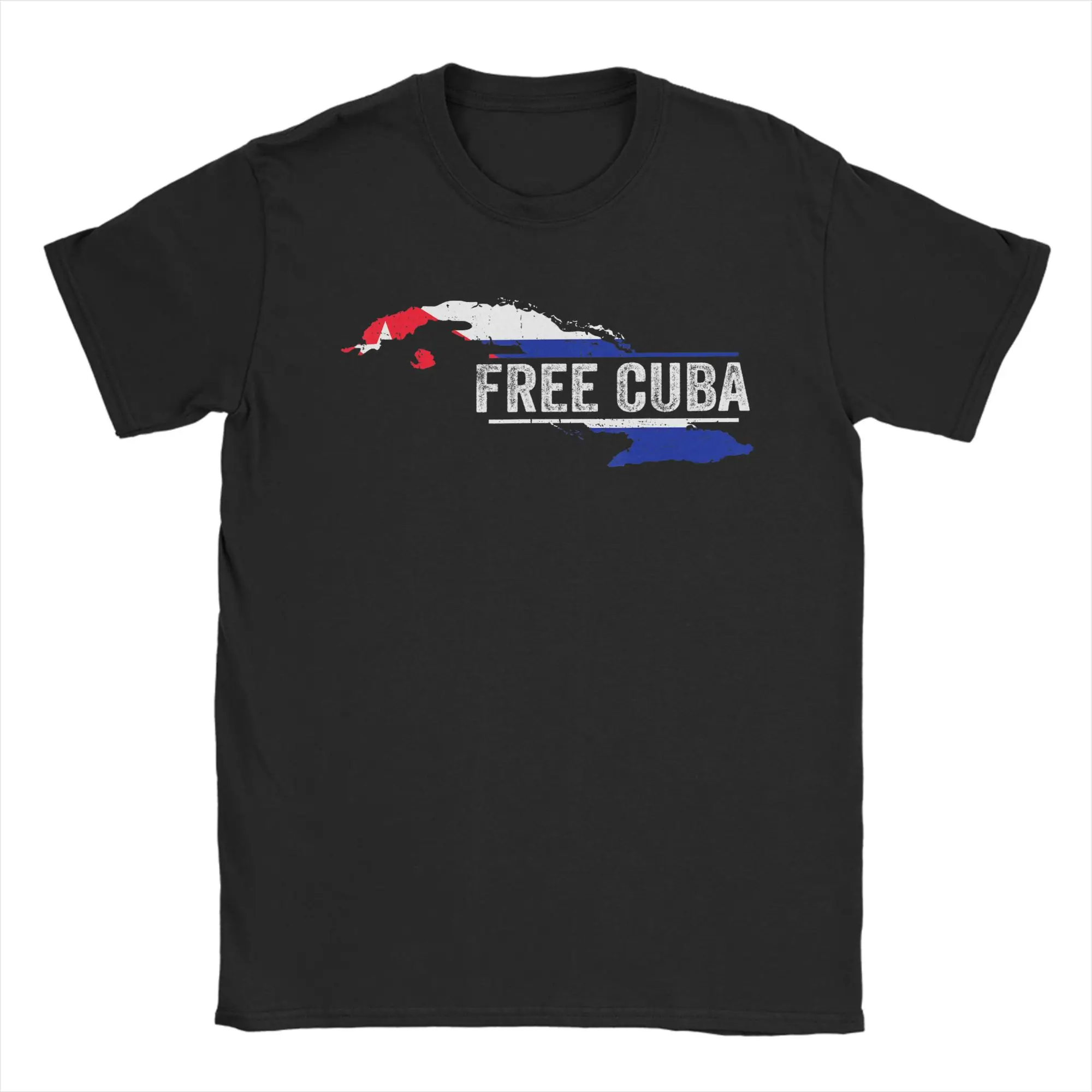 Men's Free Cuba Cuban Flag Free Cuba Viva Cuba Libre T Shirts 100 Cotton Top Tees Beach Short Sleeve T-Shirt O Neck Tee Shirt