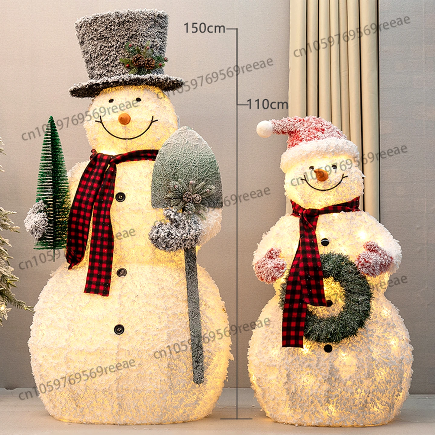 

Christmas Decoration Glowing Big Snowman Christmas Deer Elk Ornament Mall Hotel Outdoor Christmas Scene Arrangement