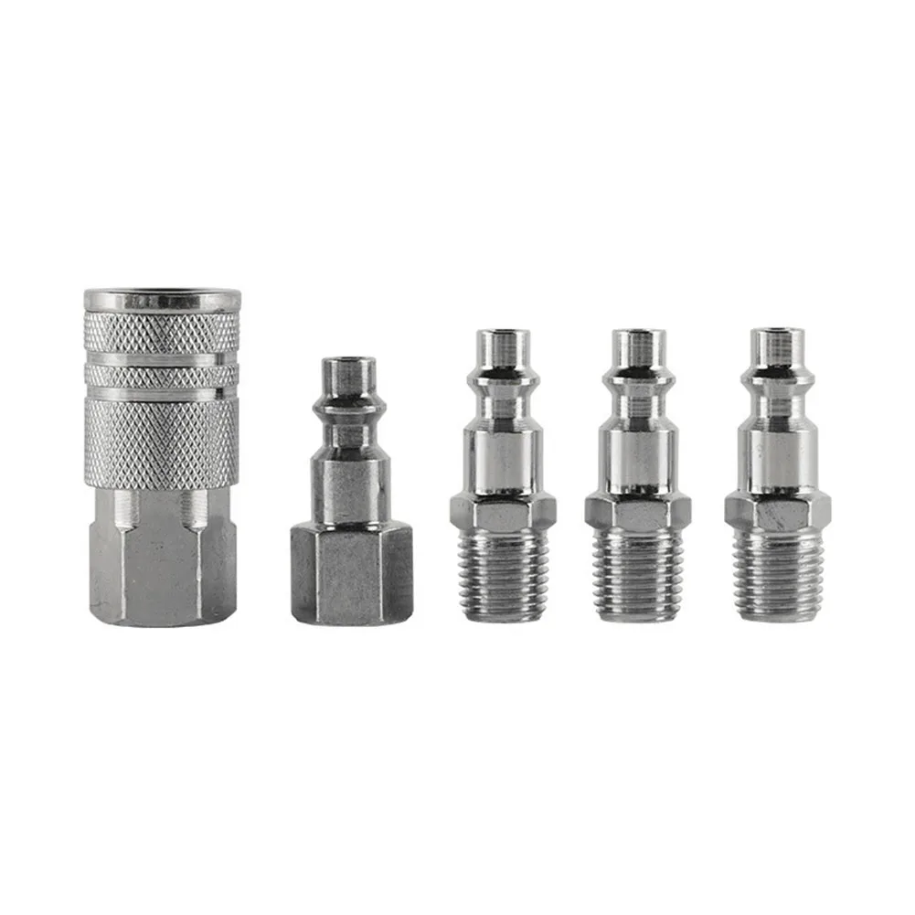 5pcs/set Pneumatic Quick Connector 1/4 NPT For Air Hose Fittings Coupling Air Piping Pneumatic Tools Replacement Parts