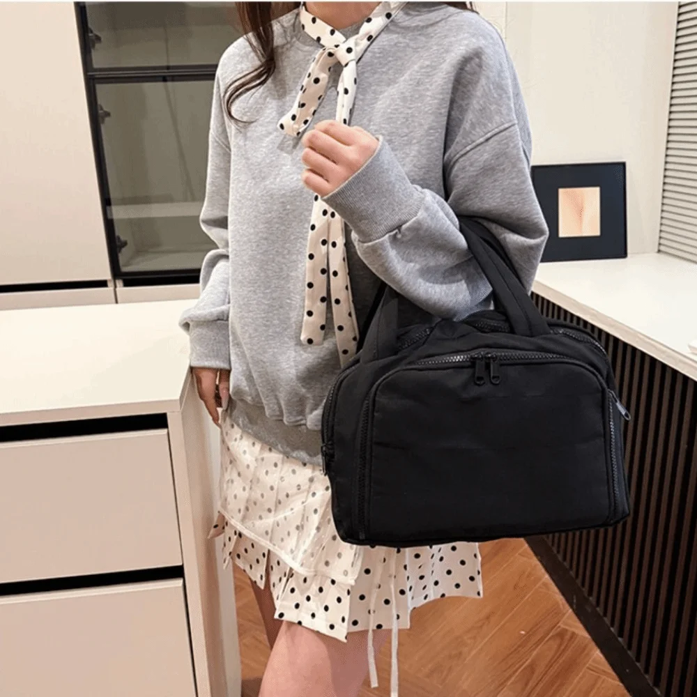 

Kawaii Solid Color Cosmetic Bag Cotton Large Capacity Portable Toiletry Bag Anti-splash Water Polyester Pouch for Make Up Kit