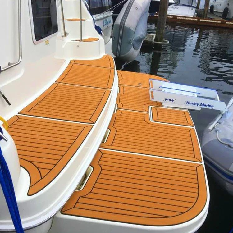 6Cm thick EVA Orange Black Surfboard Non-slip Mat Boat Accessories Imitation Teak Yacht Deck Floor Mat RV Car Floor Mat