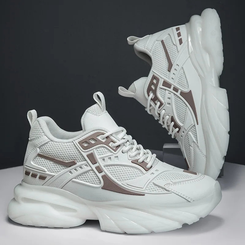 

Men's Casual Shoes Breathable Mesh Design Thick soled Men's Sport Shoes Trendy Dad Shoes with Invisible Height Increase 6 8 10cm
