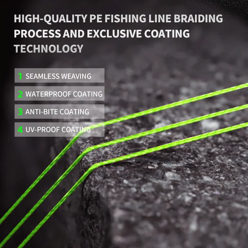 LOONG BRAID X8 PE Geflochtene Angelschnur 100M Verblassungsresistent Ultra-Dünn Extrem Stark Abriebfest Multifilament-Schnur – Detail 11