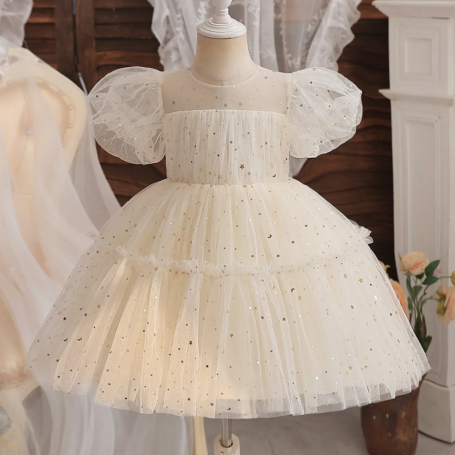 Summer Baby Party Dresses for Girls 1- 5 Yrs Elegant Princess Rainbow Ruffles Infant Birthday Formal Occasion Costumes Vestidos