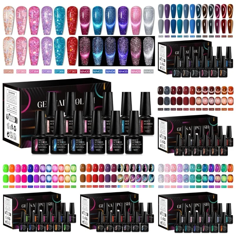 

12pcs Cat Magnetic Gel Nail Polish Set Wine Red Semi Permanent UV Gel Varnish Soak Off Nail Supplies Manicure Nails Art Kit